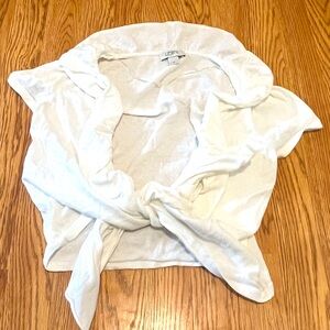 Loft white women's small short sleeve tie bolero
